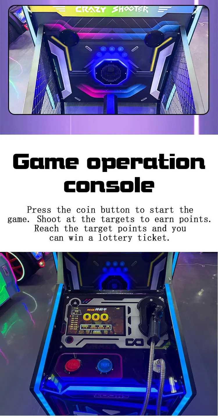 FunPark New Design Metal Arcade Game Crazy Shooter Gun Shooting Simulator Coin Operated Games details