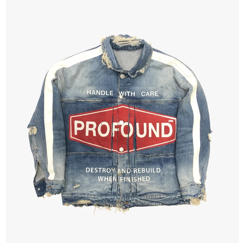 Destroyed Printing Jeans Jacket Men 