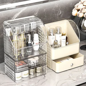 Beauty Modern Desktop Makeup Box High-End Luxury Dustproof Drawer-Type Organizer Plastic Storage Box