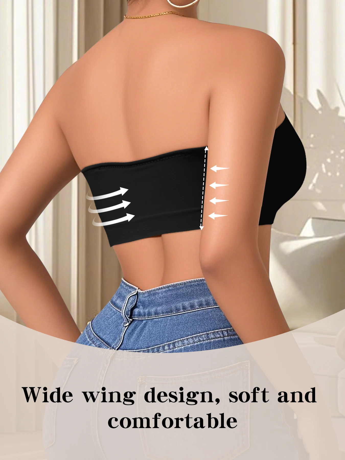 WF035 nude strapless bra front view