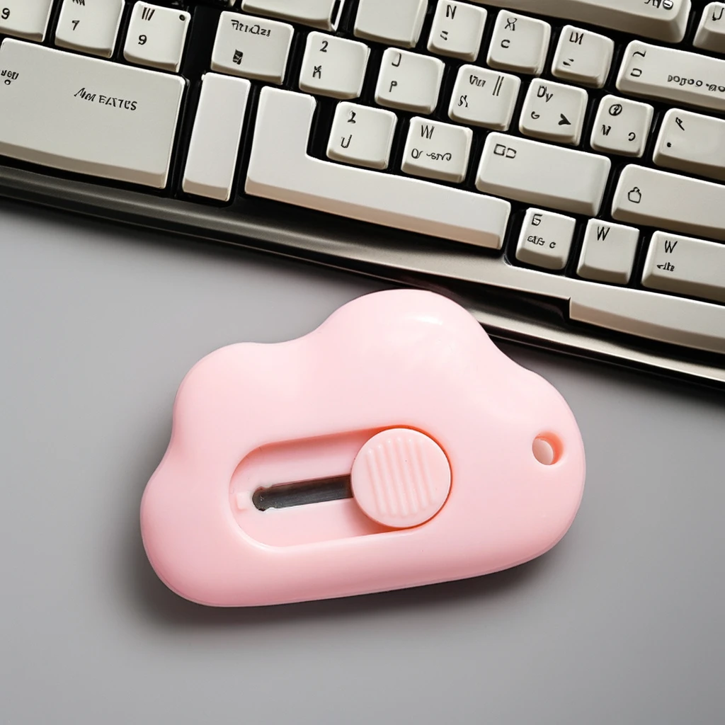 Adorable Tiny Cloud Retractable Paper Cutter Plastic Box Cutters Letter Opener for Key Chain Pocket Bag DIY Projects for Gift