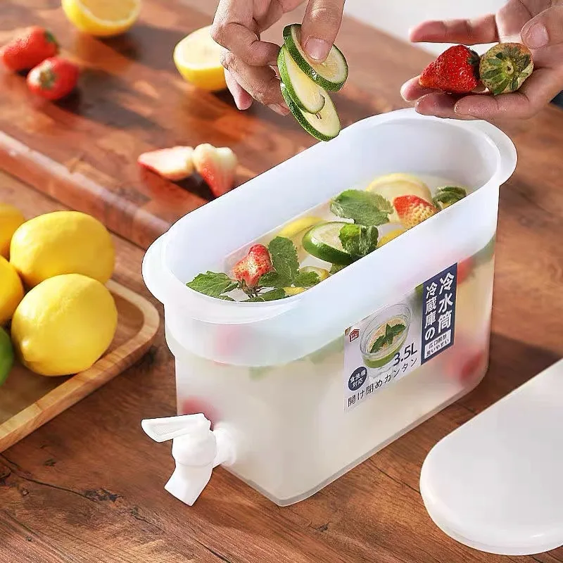 CX400 Refrigerator Drink Dispenser with Faucet Lemonade Juice Teapot Plastic Cold Kettle with Tap