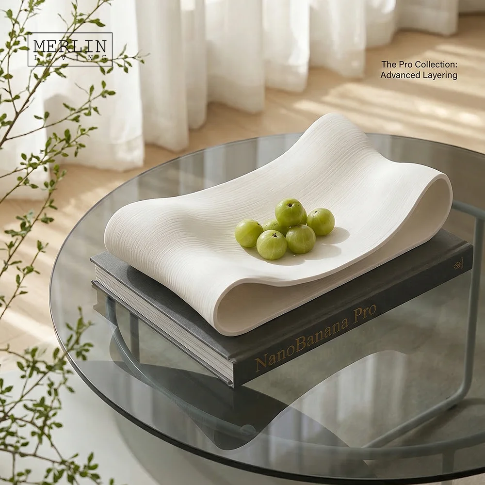 Merlin Living 3D Printing Ceramic Ornaments Unique Shape Ceramic Home Decor Chaozhou Ceramic Factory Wholesale