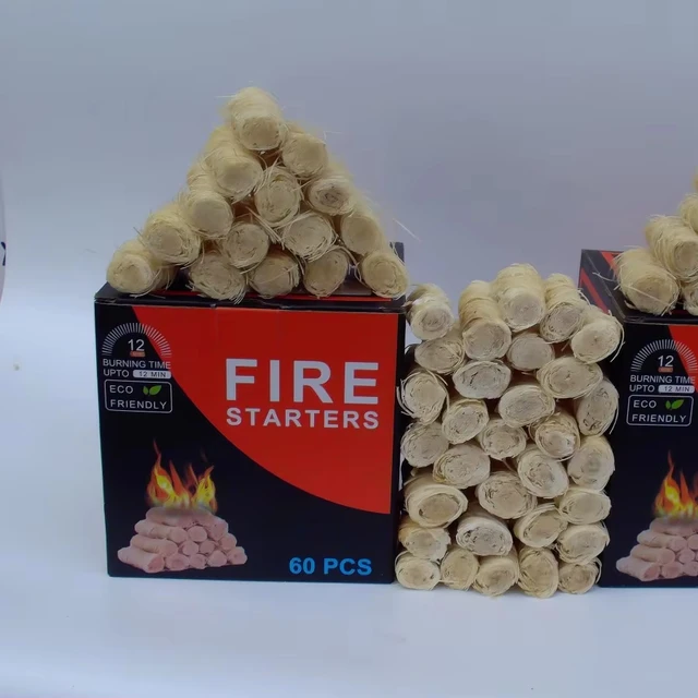Wood Wool Fire Starters for Outdoor BBQ Natural Fuel for Easy Fire Ignition