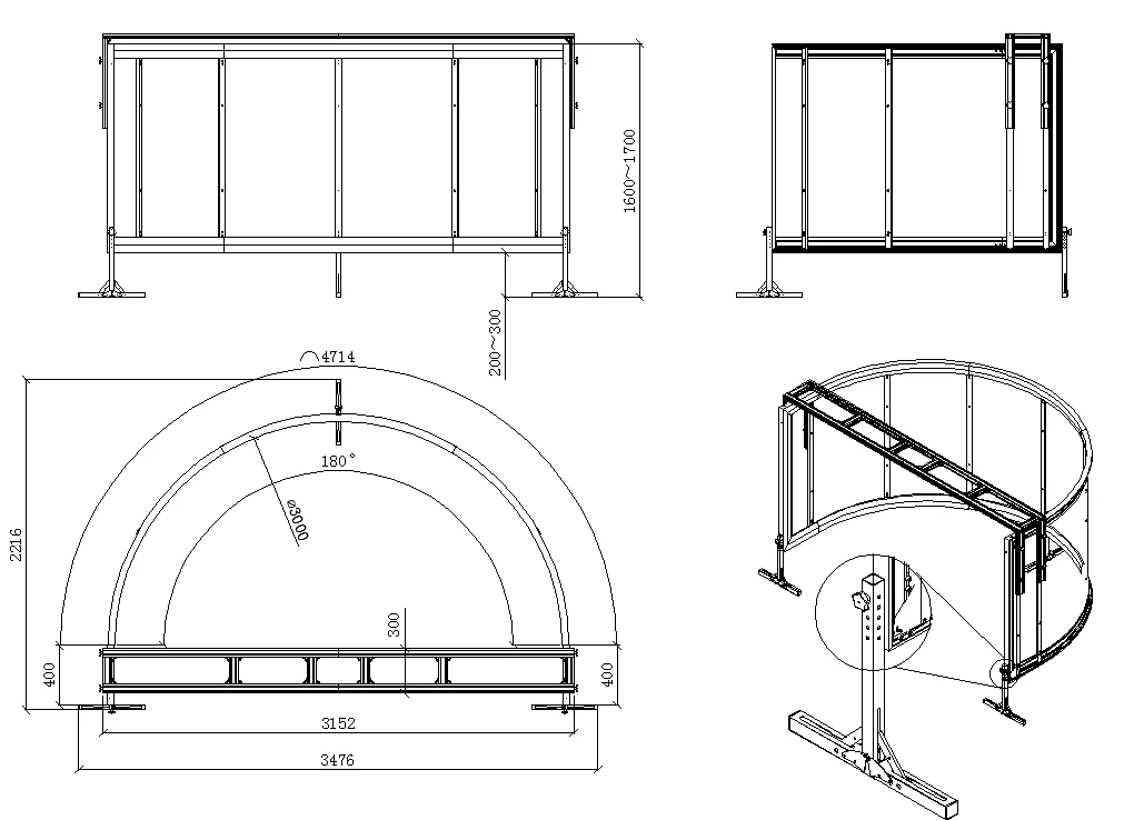 180 Degree Circular Projection Screen Flight Simulation Curved ...