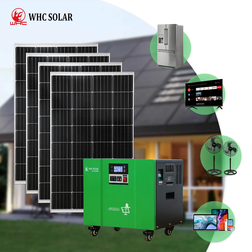 WHC Solar 2000W Portable Power Station Solar Generator 220v Supply Energy Storage
