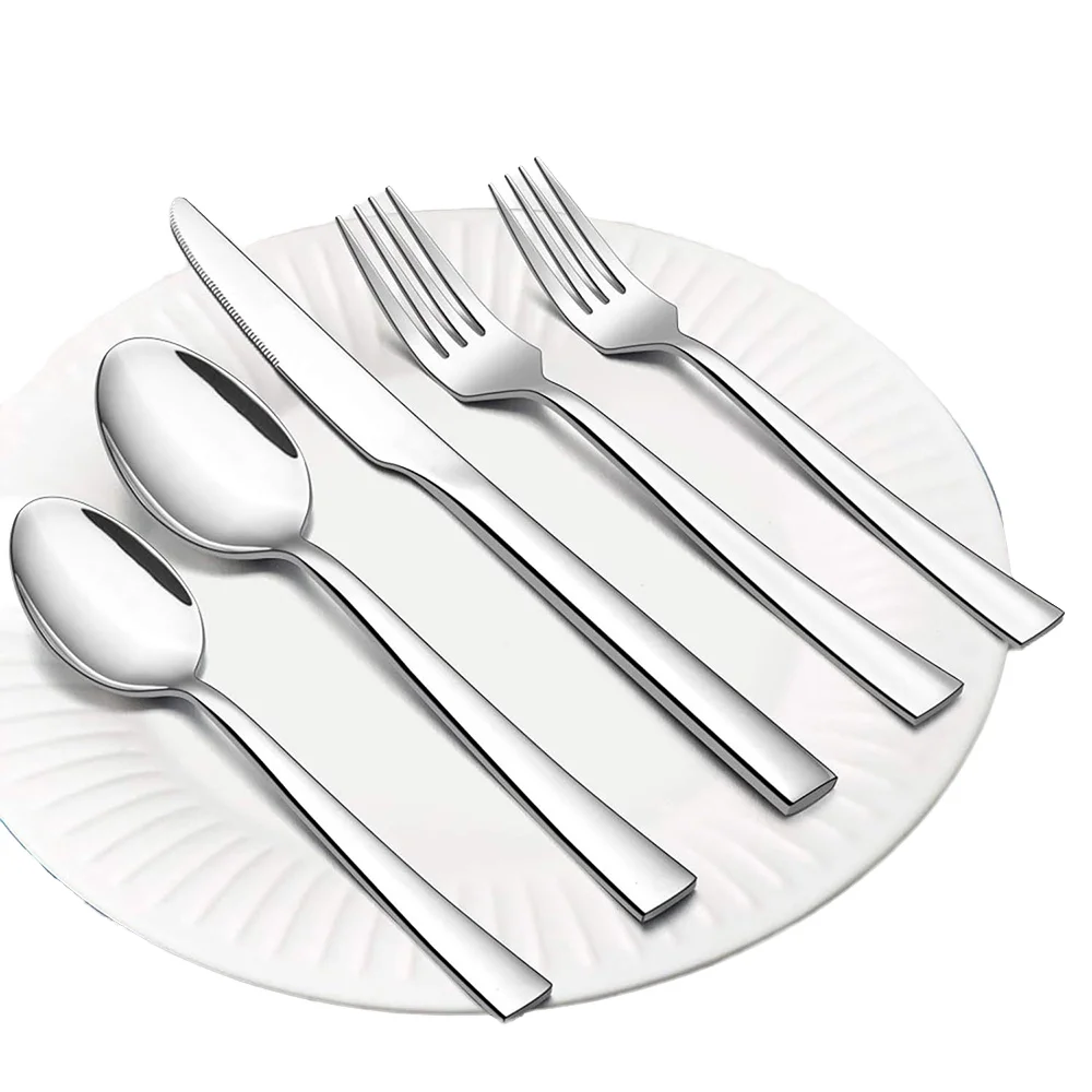 Shouyuan Modern Eco-Friendly Stainless Steel Wedding Cutlery Set High Mirror Polished Flatware Include Fork Knife Spoon-Bulk Set