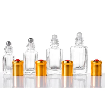 wholesale custom color 3ml 6ml 12ml Eight-square Attar/Perfume Oil Glass Bottle Roll-on Glass Bottle