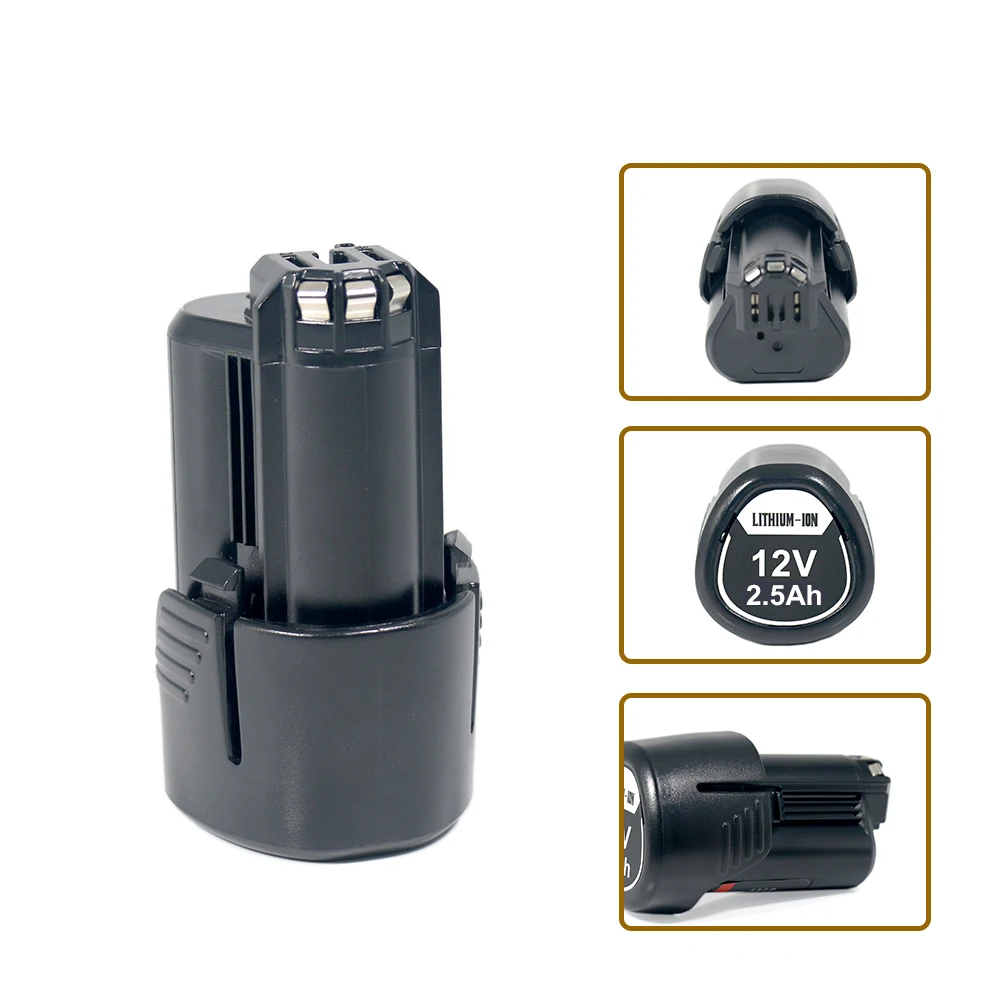 12V 2.5Ah Rechargeable Home Garden 12V Battery Replacement for Bosch BGB12V1 Home Repairs Furniture Assembly