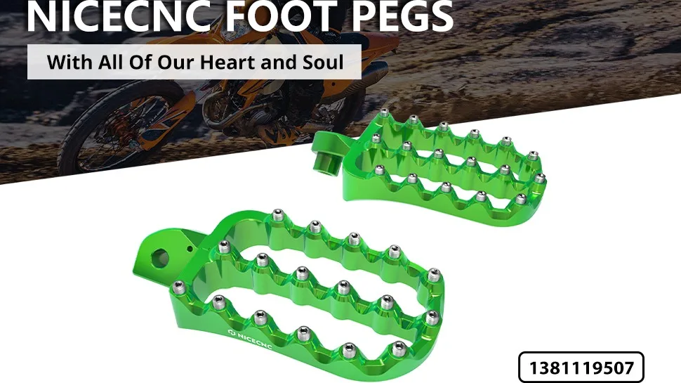 Nicecnc Aluminum Larger Footrest Footpeg Foot Pegs For Kawasaki Klr650 Klr 650 19872021 2022