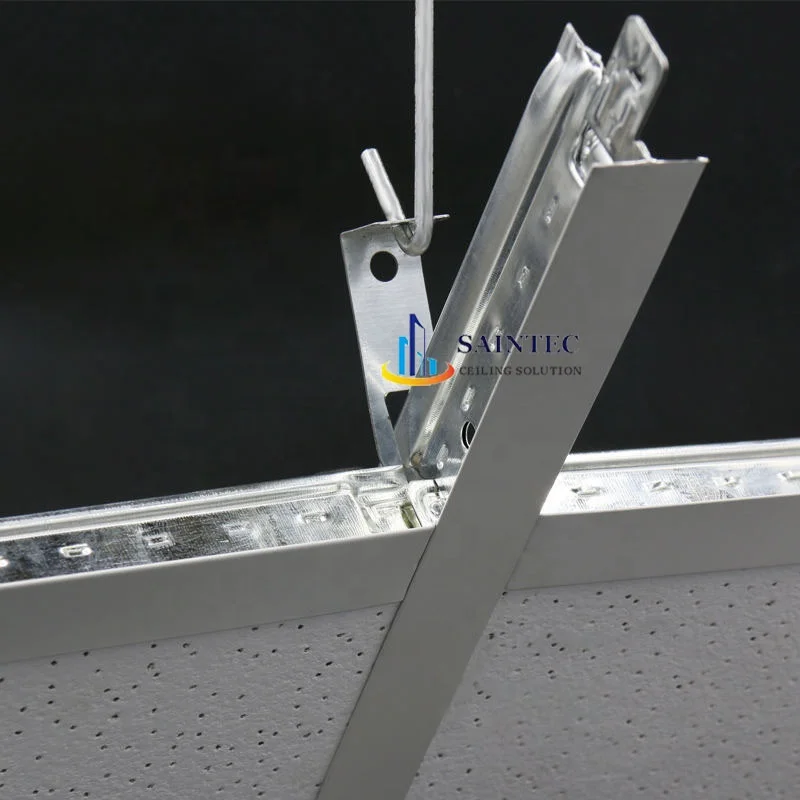 Modern Design Cross Tee Suspended Acoustical Drop Ceiling T Grid System Components Galvanized Steel for Office School Commercial