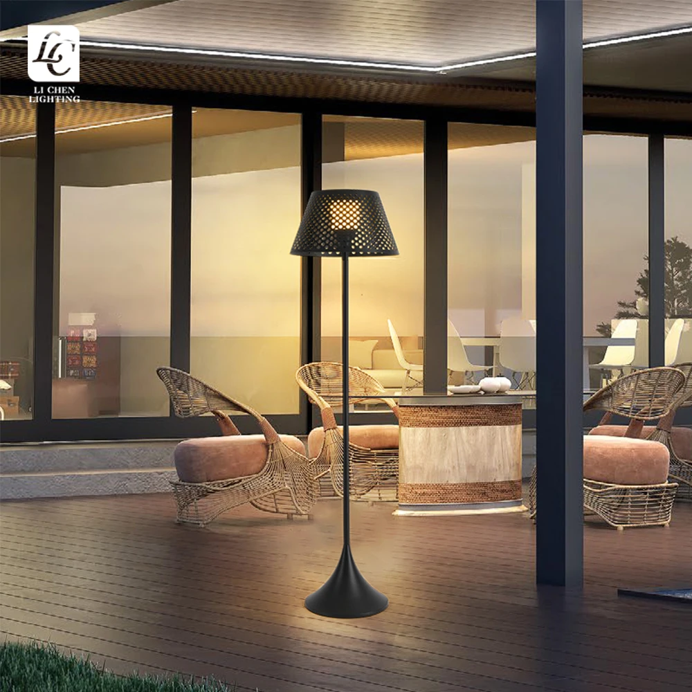 HW09 Landscape Decoration Hotel Lawn Vine Weaving Floor Lamp Courtyard Lamp Solar Garden Lamp    