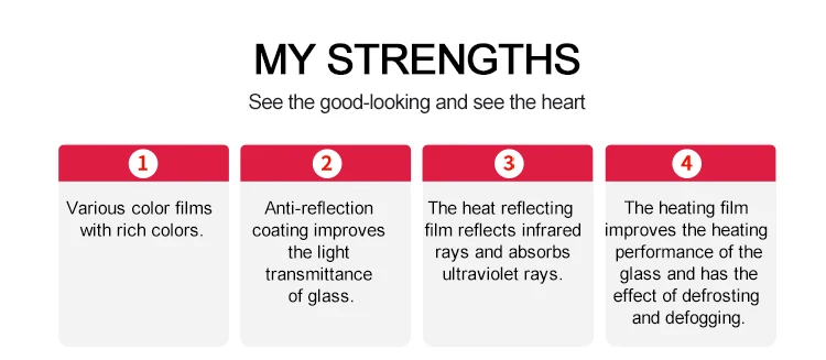 Brown coated mirror hollow glass tempered glass panel customization