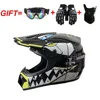 Guantes de máscara de gafas estilo tiburón negro brillante