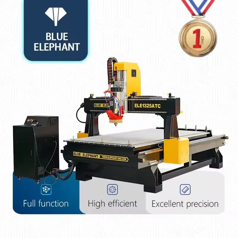 Blue Elephant Cnc Wood Cnc Router 1325 Atc CNC 4*8ft Linear Auto Tool Changer Cabinet Door Making Machine for Wood Furniture