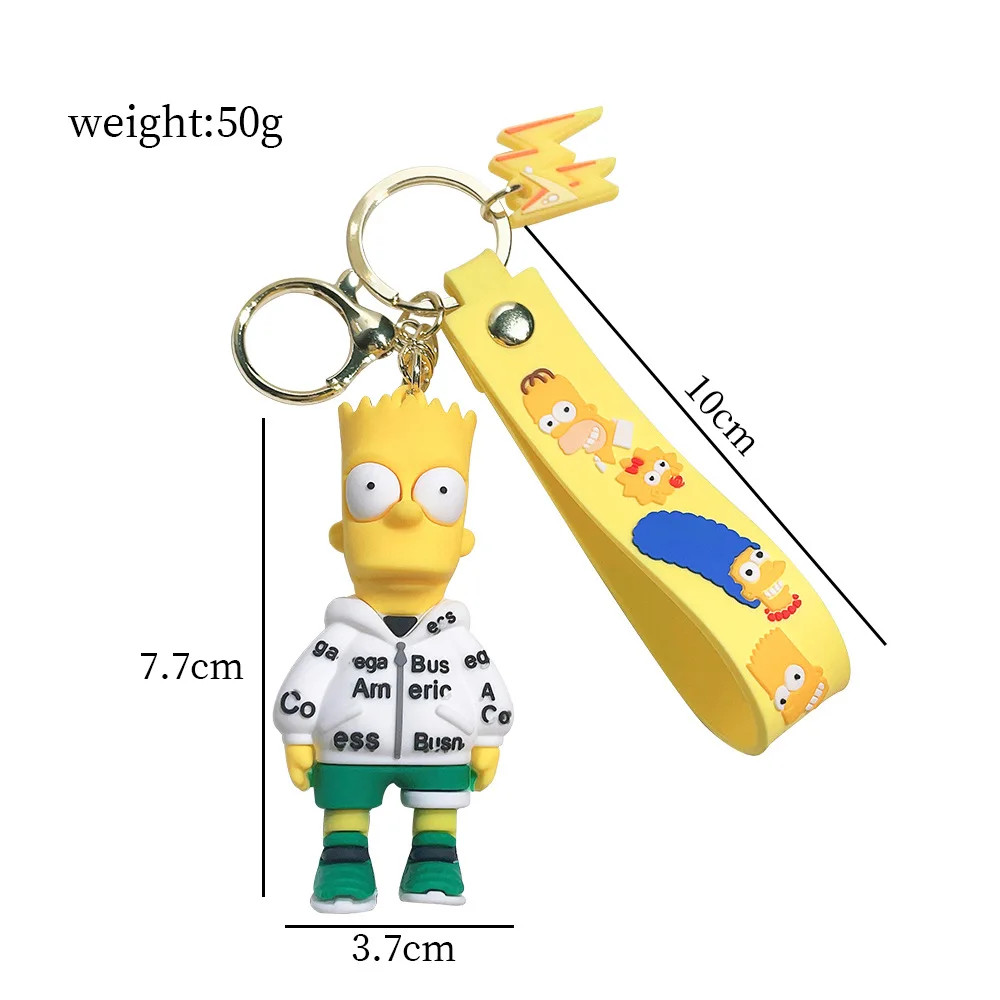 ZY2465C 2024 New Style Classic Anime Cartoon Simpson 3D Keychains Teen Gift Backpack Ornament Doll Pendant Keychain