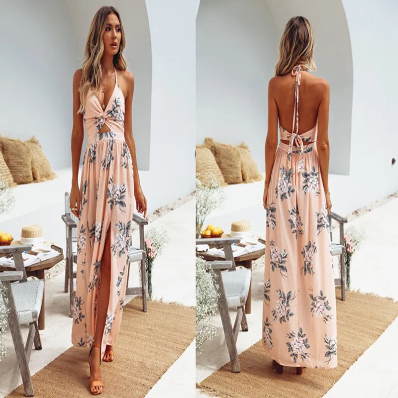 Stunning soft flower women bohemian casual dress