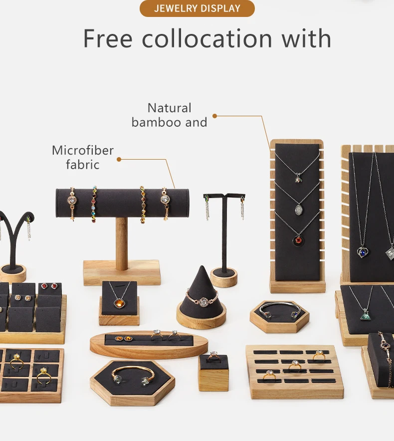 New Arrivals Ring Necklace Display Wood Stands Shelves Wooden Model