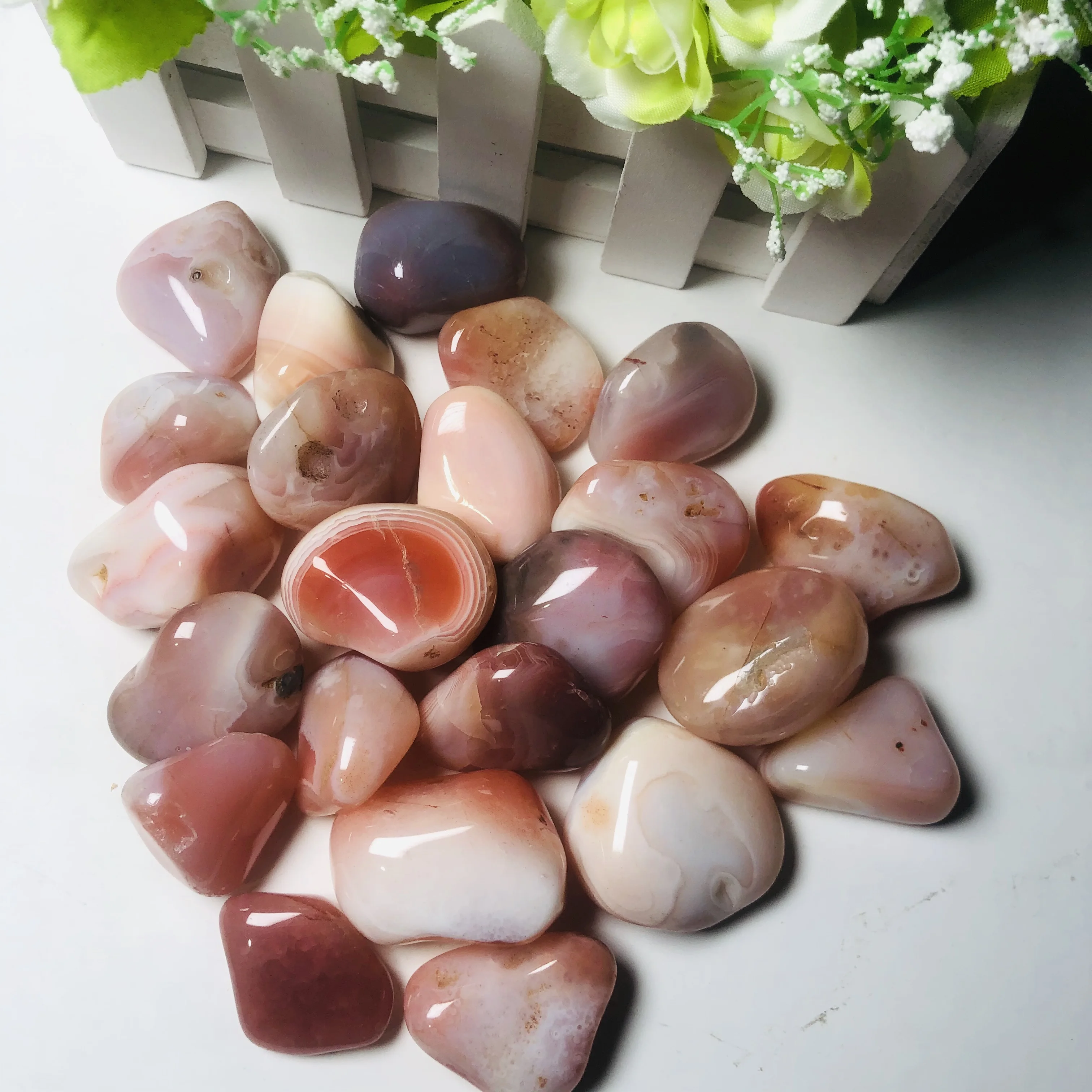 Apricot Agate Tumbled Stone Multiple Sizes Available Tumbled Pink