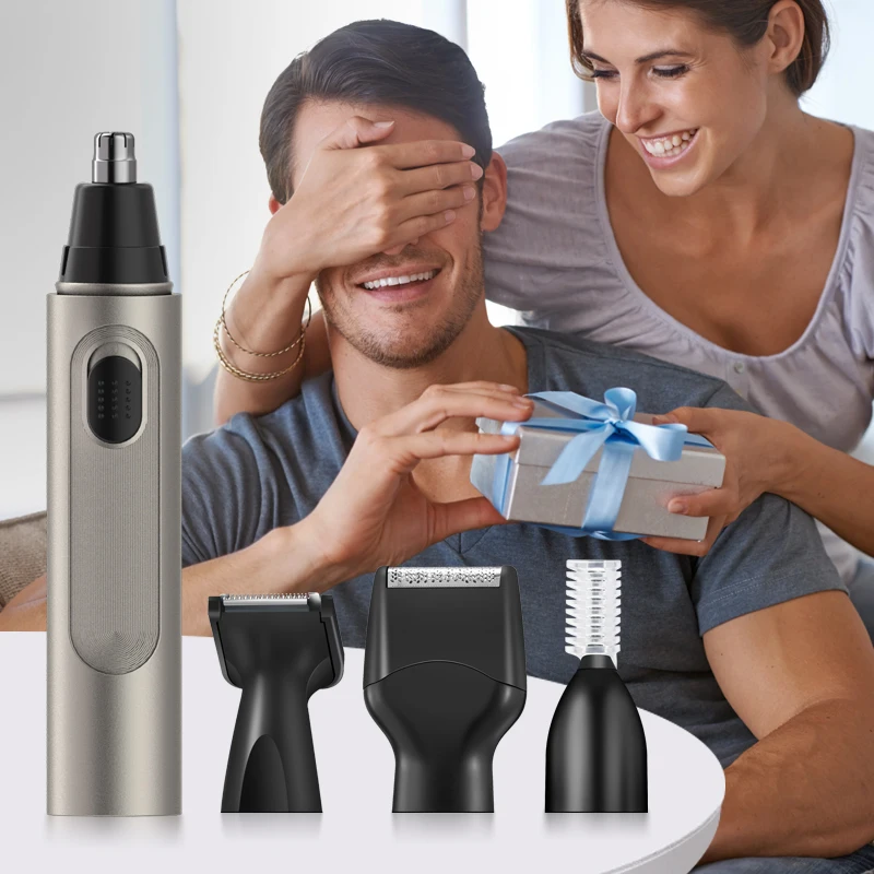 USB Charging Electric Men's Multifunctional Four-in-One Push Nose Hair Trimmer Portable for Home Car Use Direct Manufacturer factory