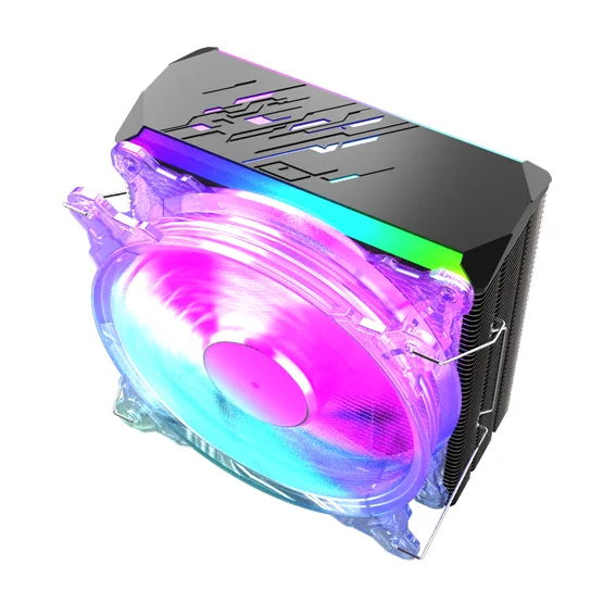 SAMA Hydro Bearing Heat Pipe Air Cooler  Rainbow Effect LED Fan CPU Cooler OEM Gaming PC CPU Cooler