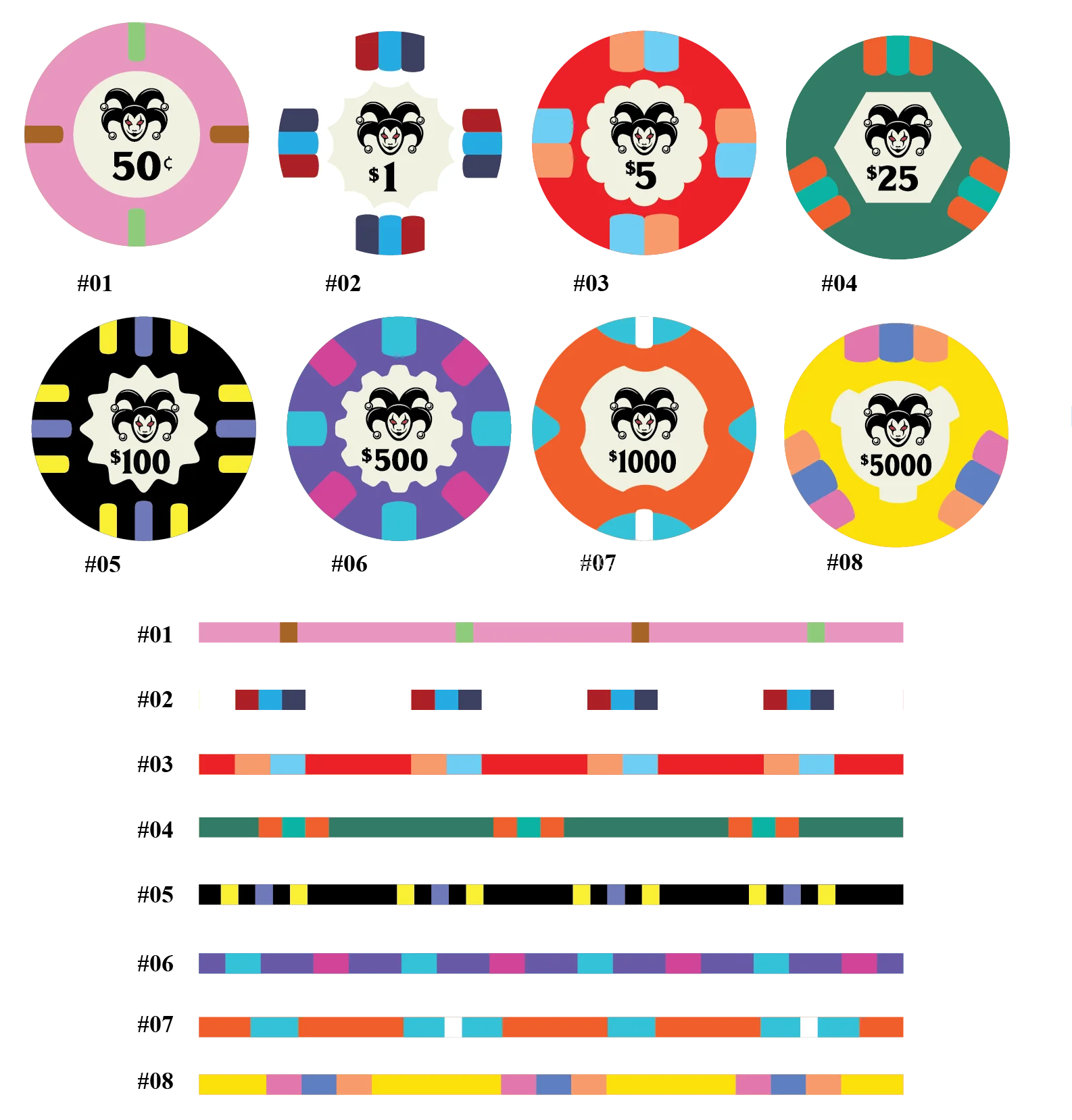 39mm Casino Quality Ceramic Poker Chips For Wholesale With Numbers