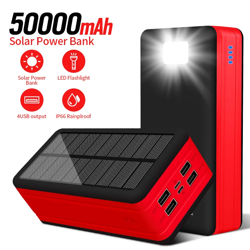 Psooo 20000mah 30000mah 50000mah Portable Solar Charger Ip66 Waterproof Solar Power Bank Buy