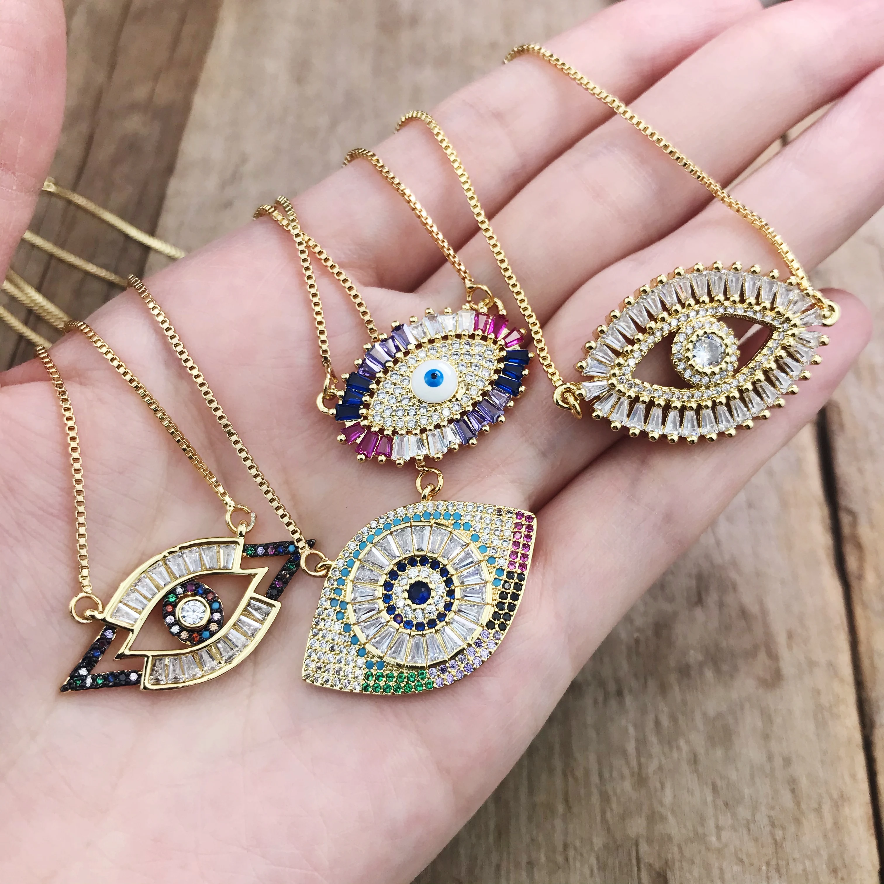 evil eye rainbow necklace