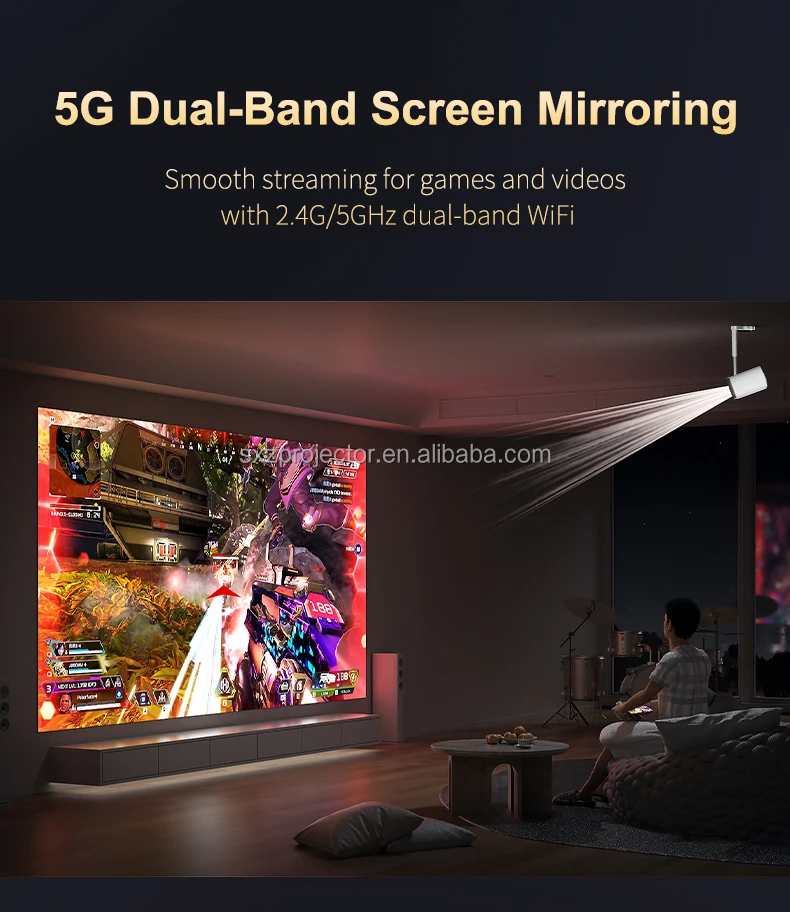 Best Selling Wireless WiFi BT TS7 Portable 4K Support Android 13 Smart Mini Home Theater Short Throw Video Dormitory Projector
