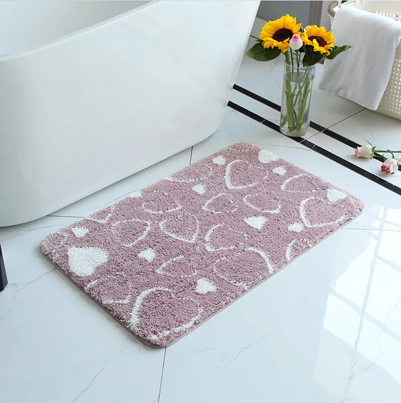 Factory Wholesale Modern anti-slip bath mats 100% Polyester PVC Bottom super absorbent Microfiber Bathroom Mats factory