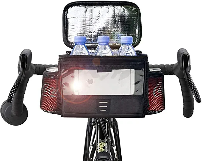 bike handlebar bag with phone holder