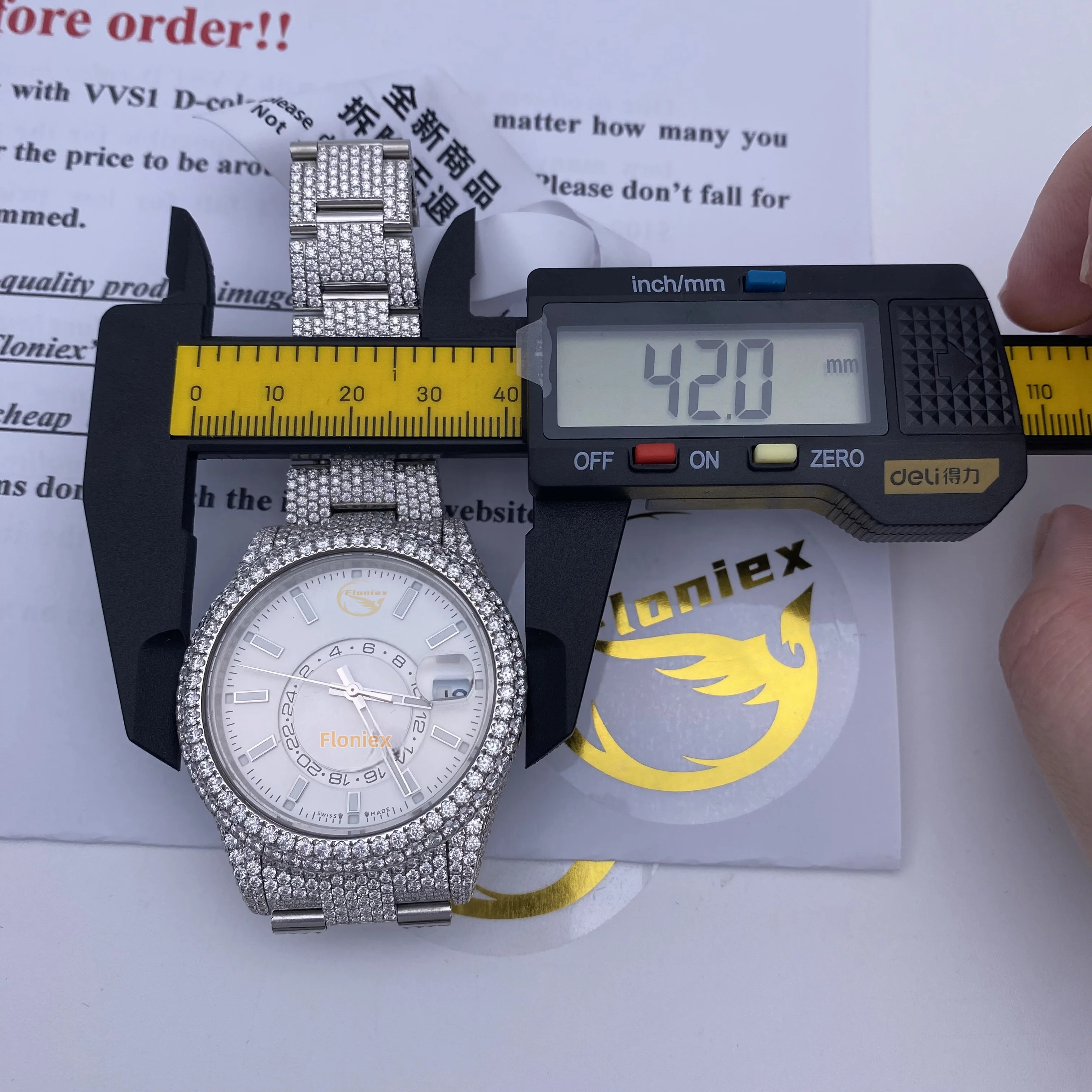 Iced Out VVS Moissanite Hip Hop Watch Jewelry Custom Luxury  Mechanical Watches Luxury Custom Iced Out VVS 1/VS1 GRA C