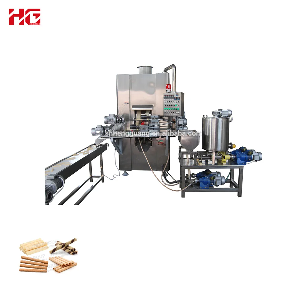 Full Automatic Egg Roll Wafer Stick Making Machine / Wafer Roll Production Line / Mini Wafer Processing Machine