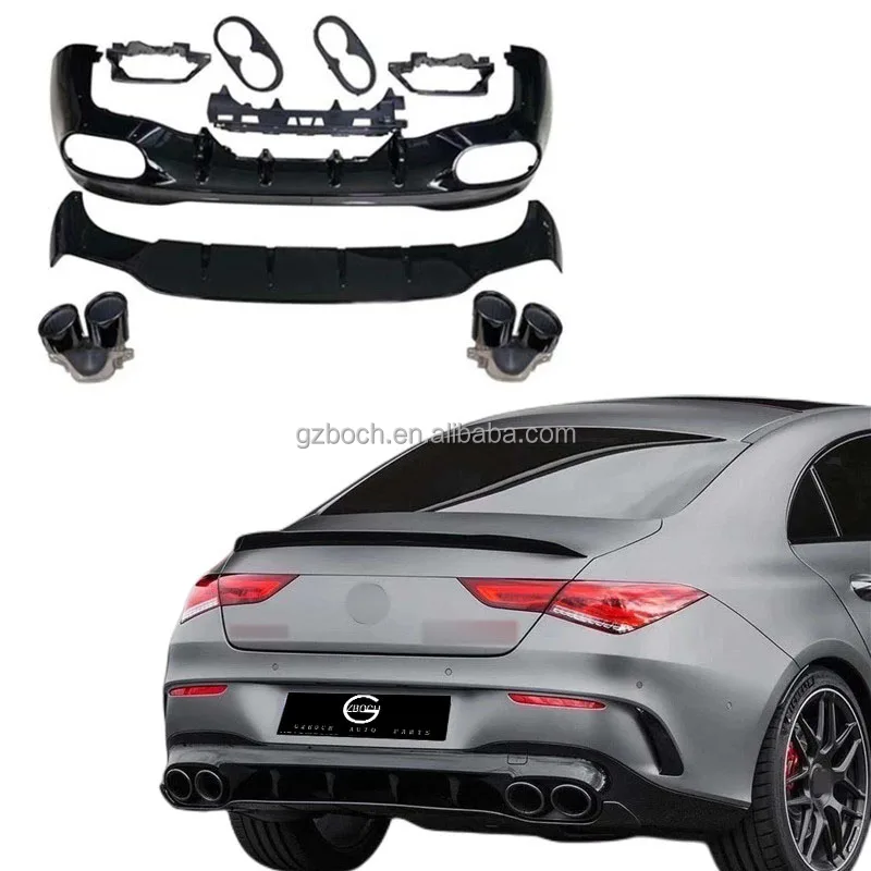 Heckspoiler Lippe Für Mercedes CLA C118 2020-2024 - ABS Spoiler Glänzend Schwarz