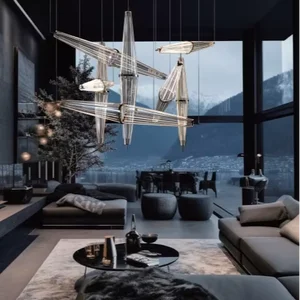 ECOJAS New Modern Design Transparent Decor Indoor Lighting for Studio Design Villa Hotel Chandelier