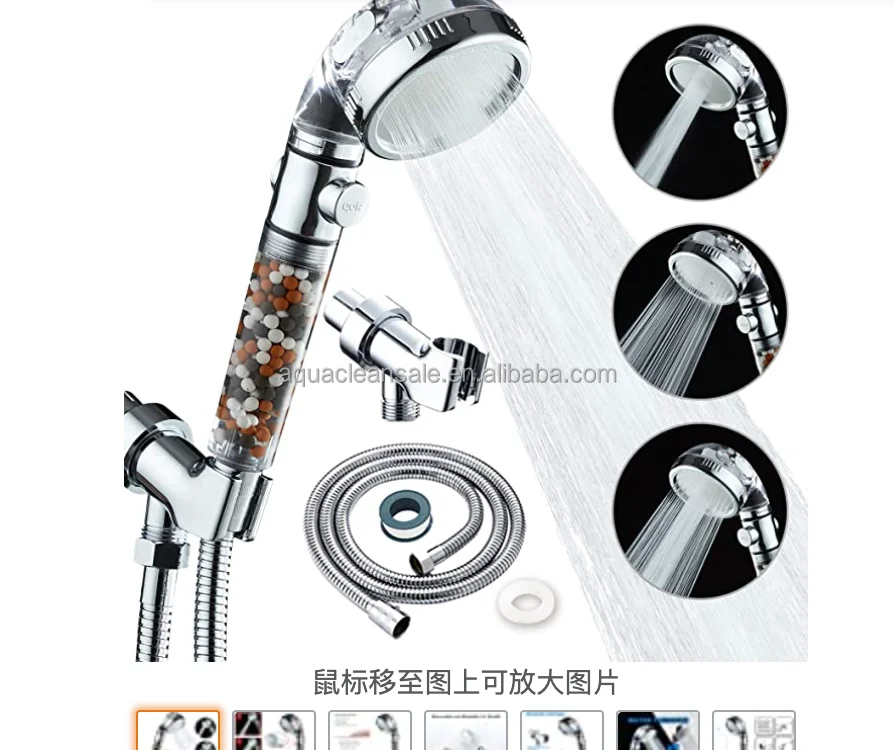 Water Saving Shower Head Filter Calcium Sulfite Remove Chlorine Buy