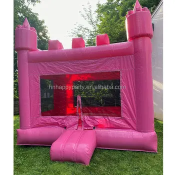 Party barbi pink inflatable bounce house pink bounce castle outdoor and indoor for kids and adults
