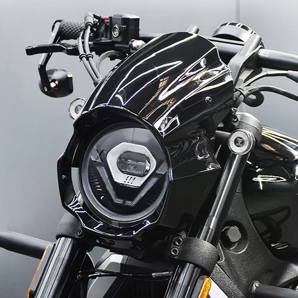 Motorcycle Fairings Headlight Cover Windscreen For Kawasaki Eliminator 500 2024-2025 - Matte Black Type-2 Motorcycle Headlight Cover Matte Black