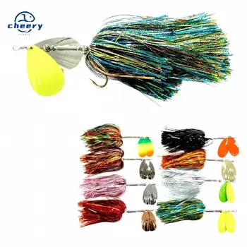 CHEERY 22CM 45g Spinner Bait Musky 45g Magnum Tinsel Brass Metal Spoon Fishing Lure Seasky – Metal Jig – view 2