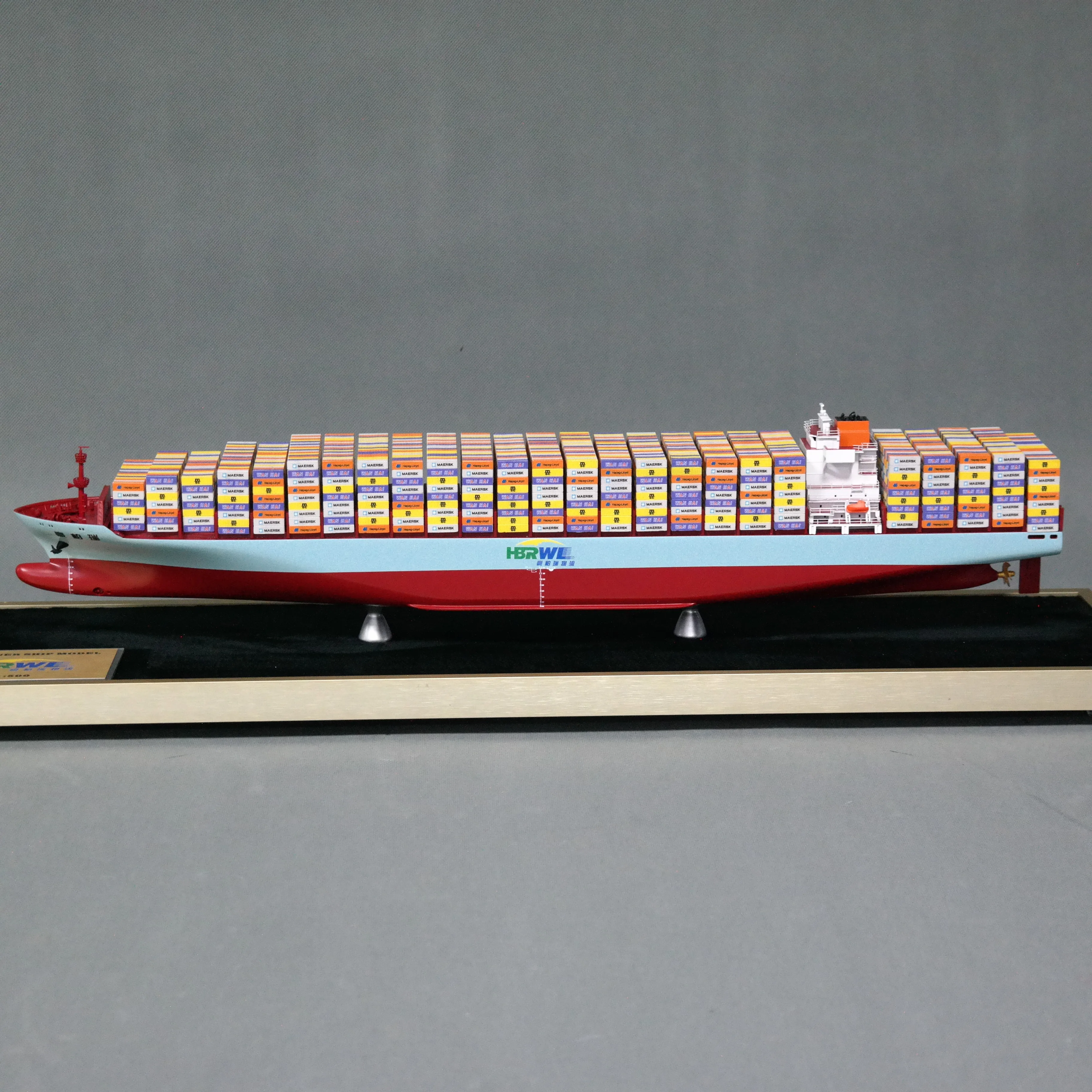 【A】O.A.S Customized 65cm Container Ship Model Factory Freight Forwarder Gift Hobby Display Case Maker Opening Gift Model