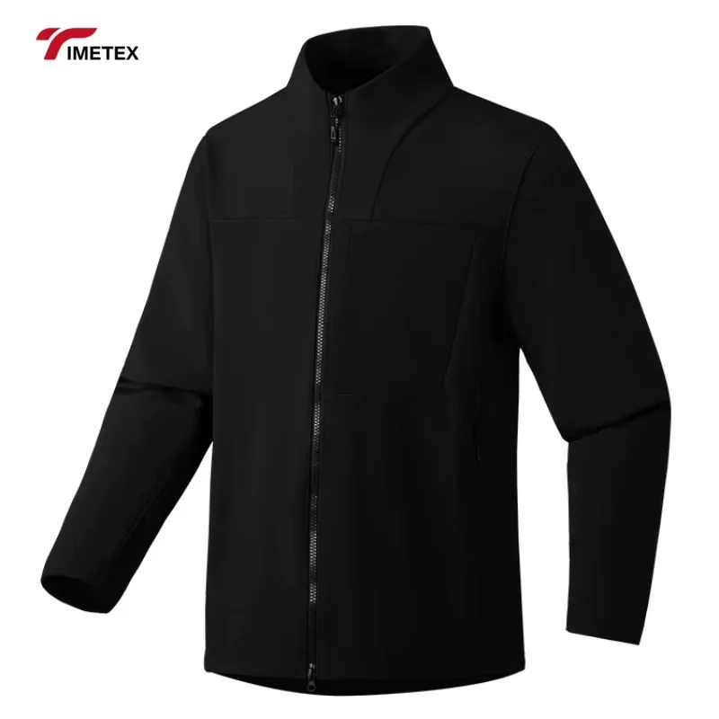 TIMETEX OEM Soft Shell Fleece Windbreaker High Quality Canvas Thin Stand Plain Dyed Logo for Camping Outdoor Use Warm Logo