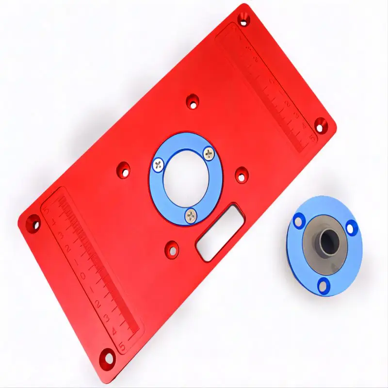 TEBAK W-39  Woodworking Benches Router Table Plate Aluminum Router Table Insert Plate Red Universal Trimming Machine Flip Board