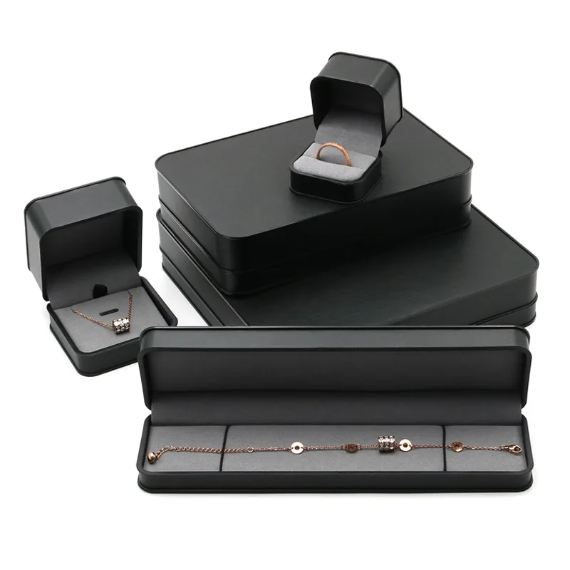 Wholesale Guangzhou Luxury Custom Black Wedding Ring Boxes with Packaging for Rings Bracelets Pendants & Necklaces
