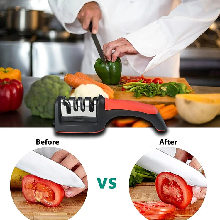 4 In 1 Manual Knife Sharpening Kitchen Accessories 4 Stages Multi Task