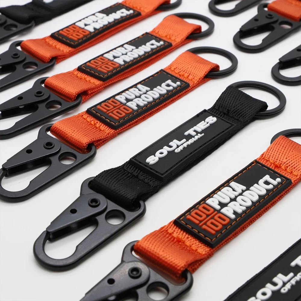 Custom High Strength Tactical Webbing Key Ring Holder Strap