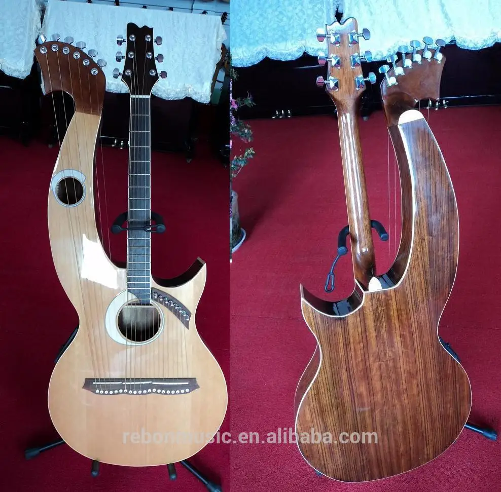 Weifang Rebon 20 String Harp Acoustic Electric  Guitar/Harp Guitar