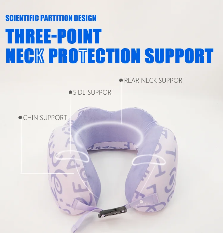 Customizable U-Shaped Ergonomic Travel Pillow Foldable Memory Foam Breathable Soft Neck Wrap Airplane-Friendly for Travel