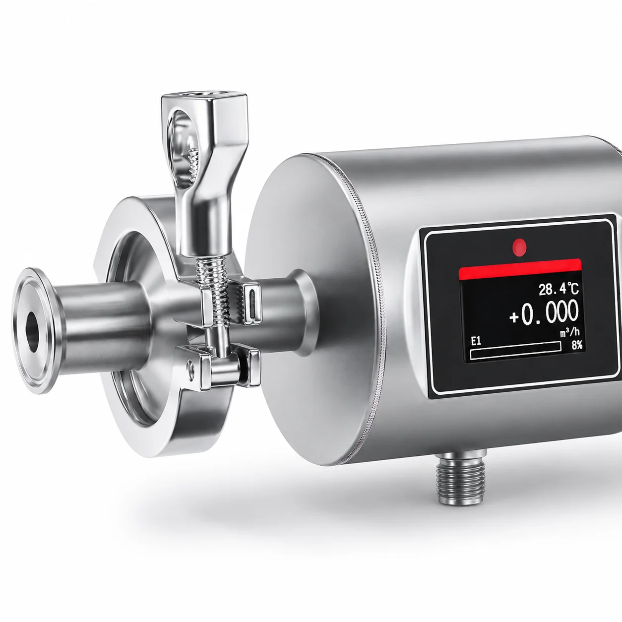 FMX240 Small Size PEEK Liner Sanitary Mag Flow Meter RS485 Tri Clamp Thread Inline Electromagnetic Flowmeter for Server CDU