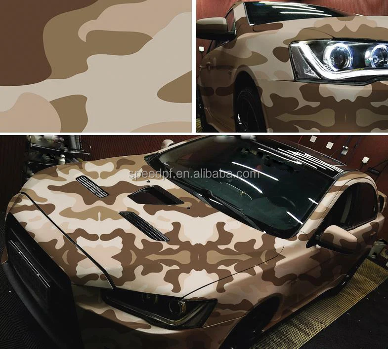 Film Adhésif Camouflage PVC - 3m X 50cm - Pour Capot De Voiture, Moto, Scooter Ou Vélo