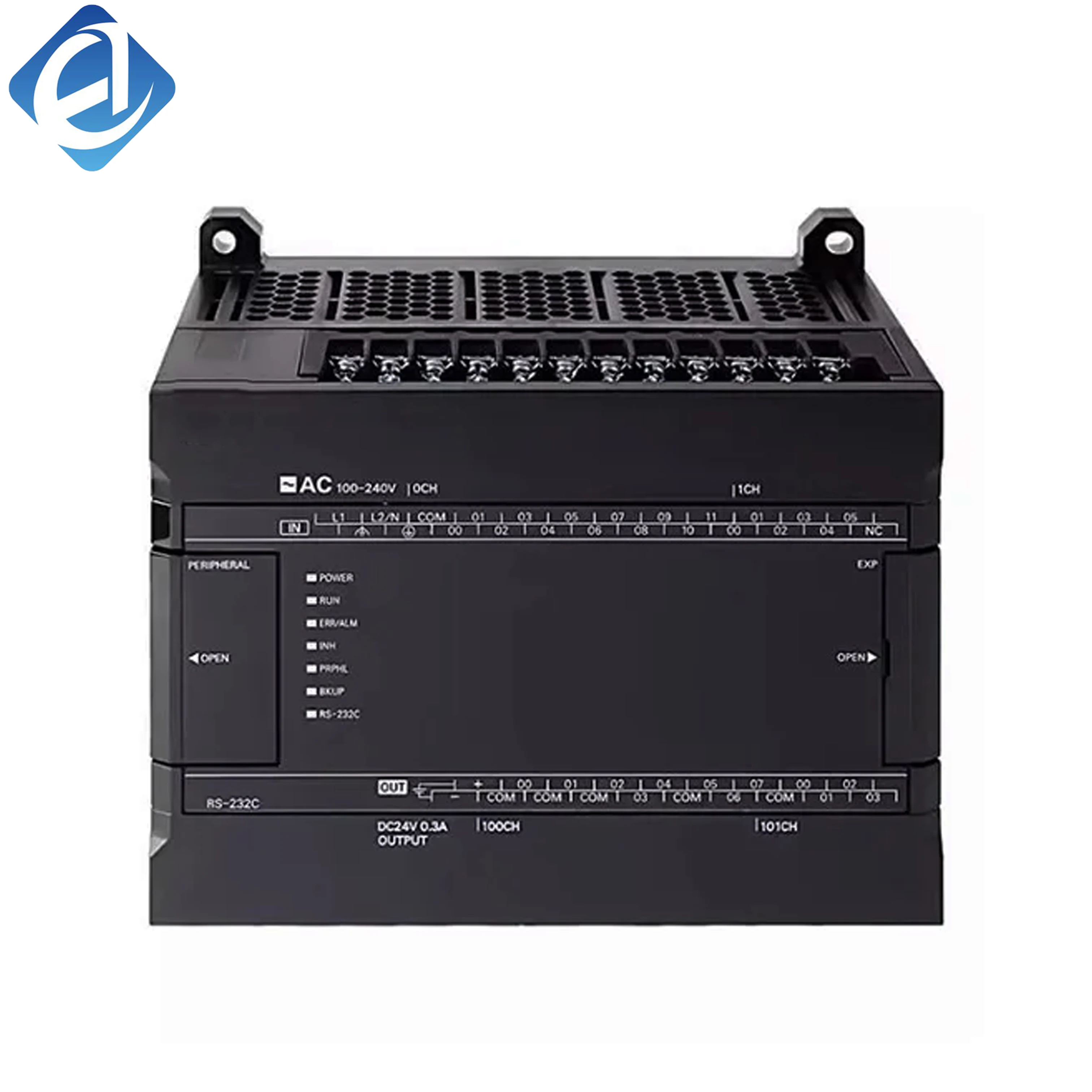 New Original Omron CP2E series compact programmable controller. 40 I/O points, relay output, DC power supply, high-speed processing, built-in communication ports, easy wiring and debugging. Stable and durable, widely used in small automation equipment, as